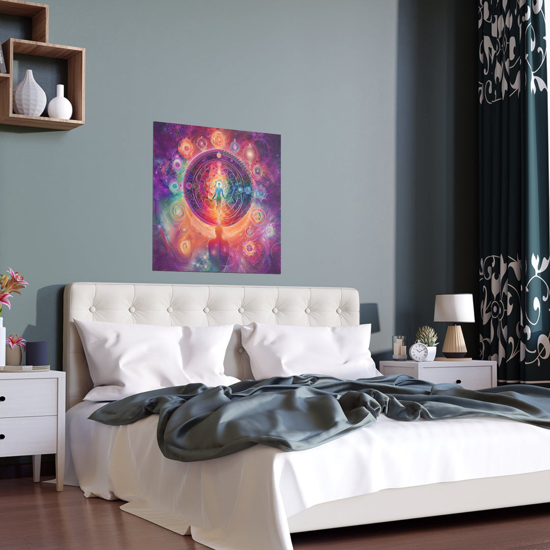 Cosmic Energy Flow - Indoor and Outdoor Silk Poster - Poster - g(0D·IO) - 30″ x 30″ (Square) - Semi Glossy -