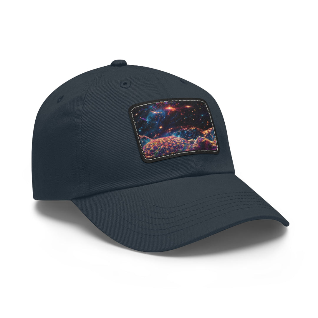 Cosmic Energy Tapestry - Dad Hat - Hats - g(0D·IO) - White / Black patch - Rectangle - One size