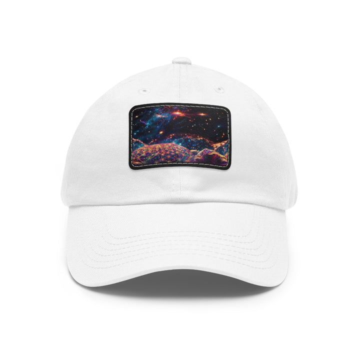 Cosmic Energy Tapestry - Dad Hat - Hats - g(0D·IO) - White / Black patch - Rectangle - One size