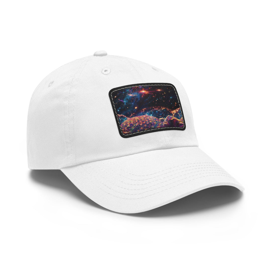 Cosmic Energy Tapestry - Dad Hat - Hats - g(0D·IO) - White / Black patch - Rectangle - One size