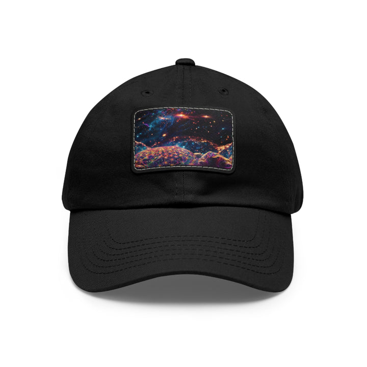 Cosmic Energy Tapestry - Dad Hat - Hats - g(0D·IO) - Black / Black patch - Rectangle - One size