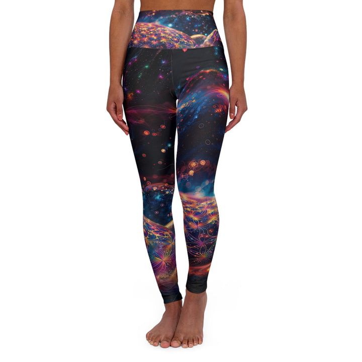 Cosmic Energy Tapestry - High Waisted AOP Yoga Leggings - All Over Prints - g(0D·IO) - XS - -