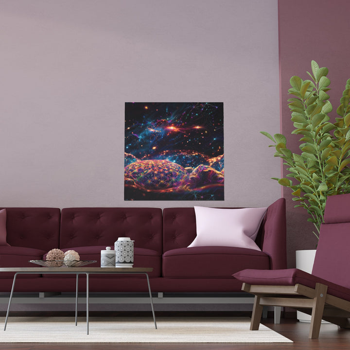 Cosmic Energy Tapestry - Indoor and Outdoor Silk Poster - Poster - g(0D·IO) - 30″ x 30″ (Square) - Semi Glossy -