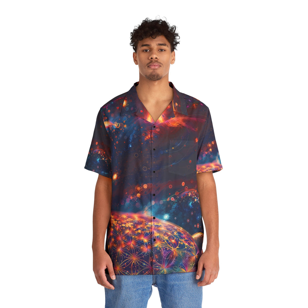 Cosmic Energy Tapestry - Men's Hawaiian Shirt - All Over Prints - g(0D·IO) - S - Black -