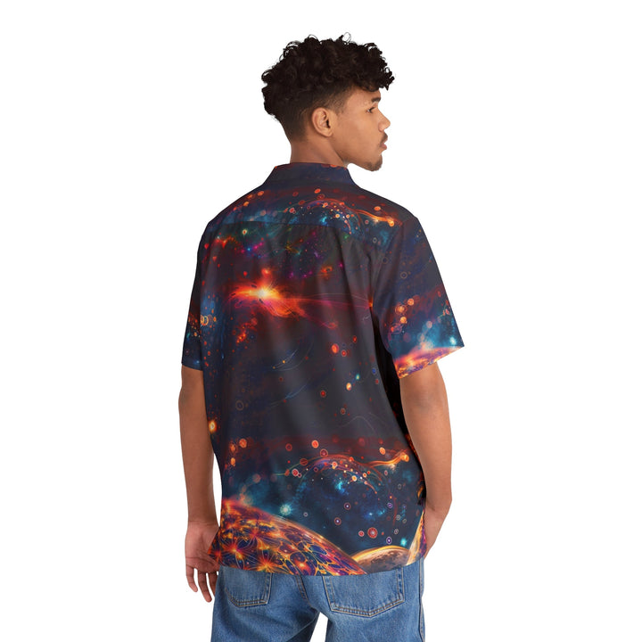 Cosmic Energy Tapestry - Men's Hawaiian Shirt - All Over Prints - g(0D·IO) - S - Black -