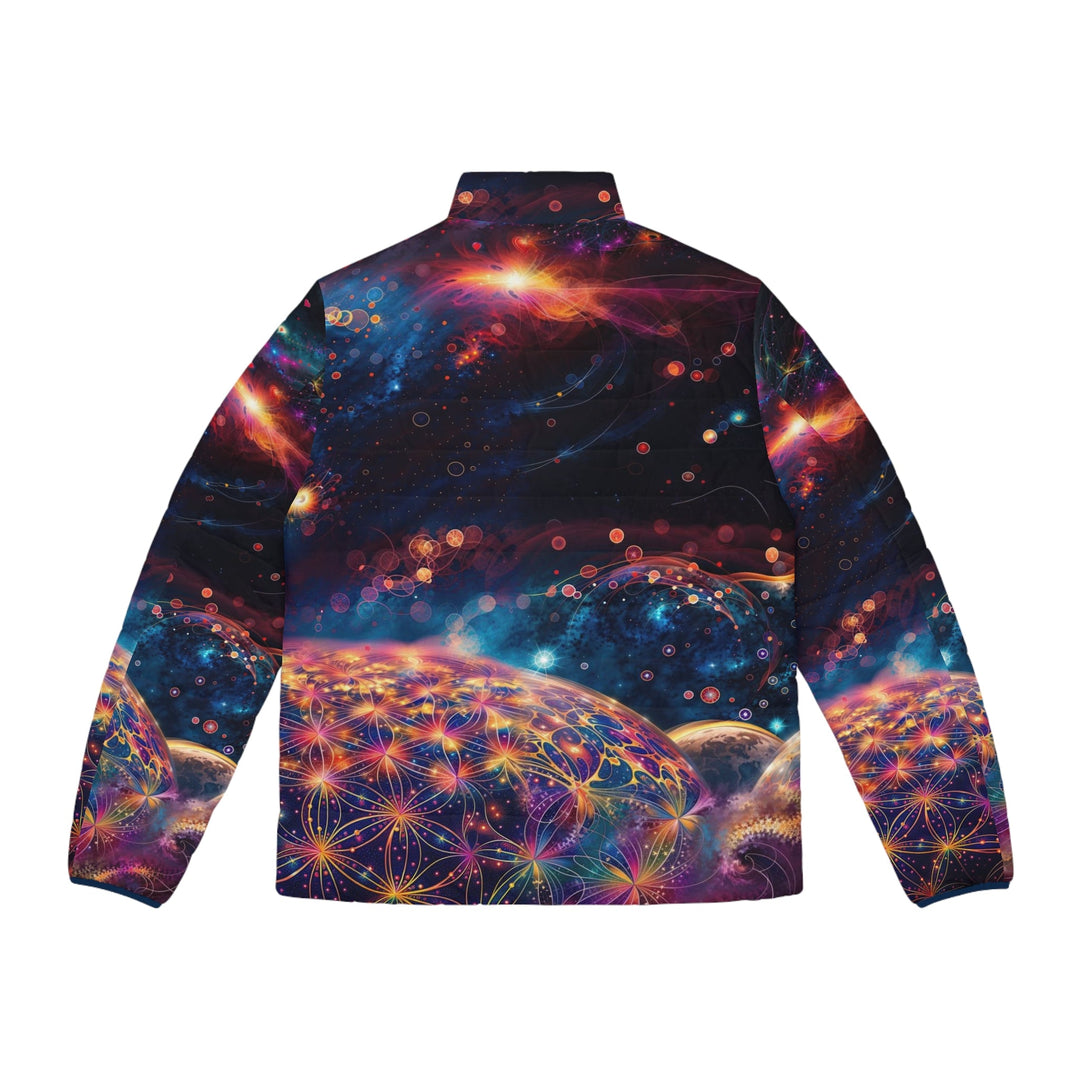 Cosmic Energy Tapestry - Puffer Jacket - All Over Prints - g(0D·IO) - S - Black zipper -