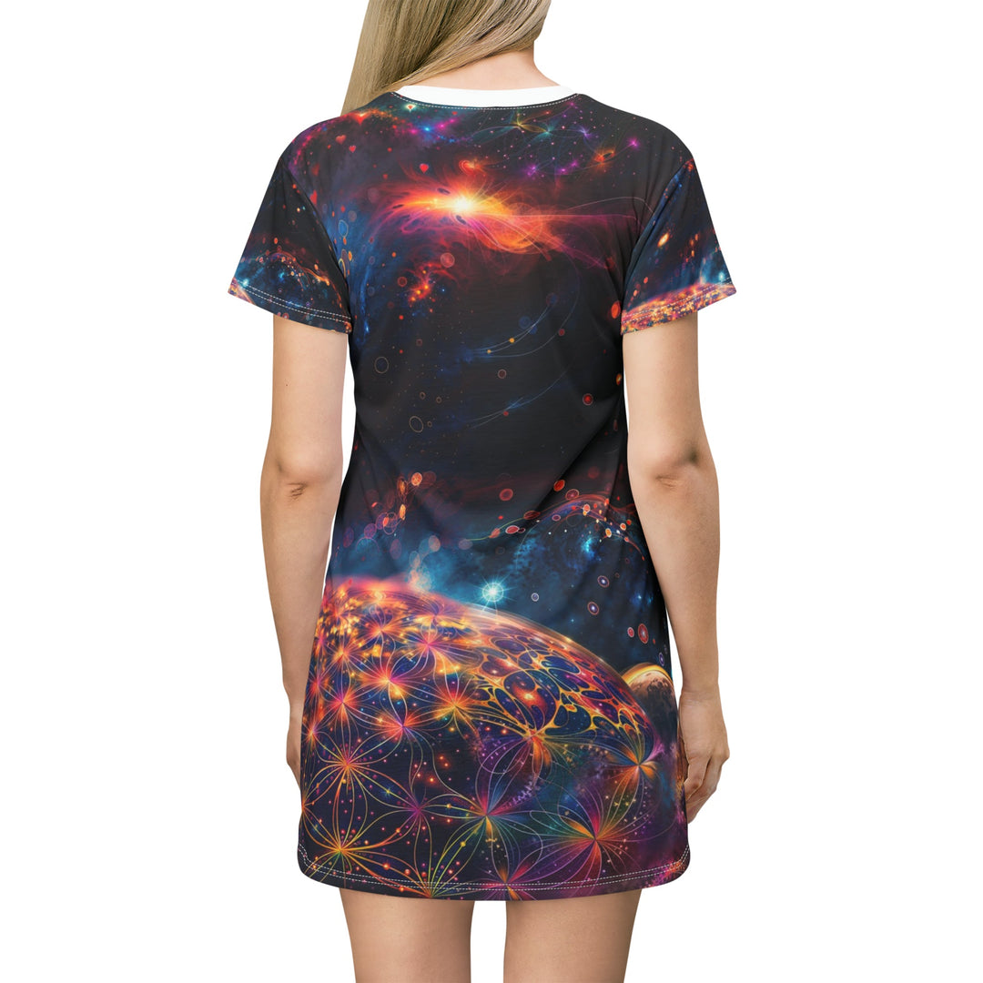 Cosmic Energy Tapestry - T-Shirt Dress - All Over Prints - g(0D·IO) - XS - -