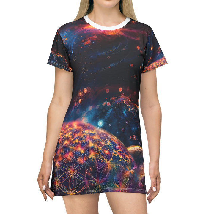 Cosmic Energy Tapestry - T-Shirt Dress - All Over Prints - g(0D·IO) - XS - -