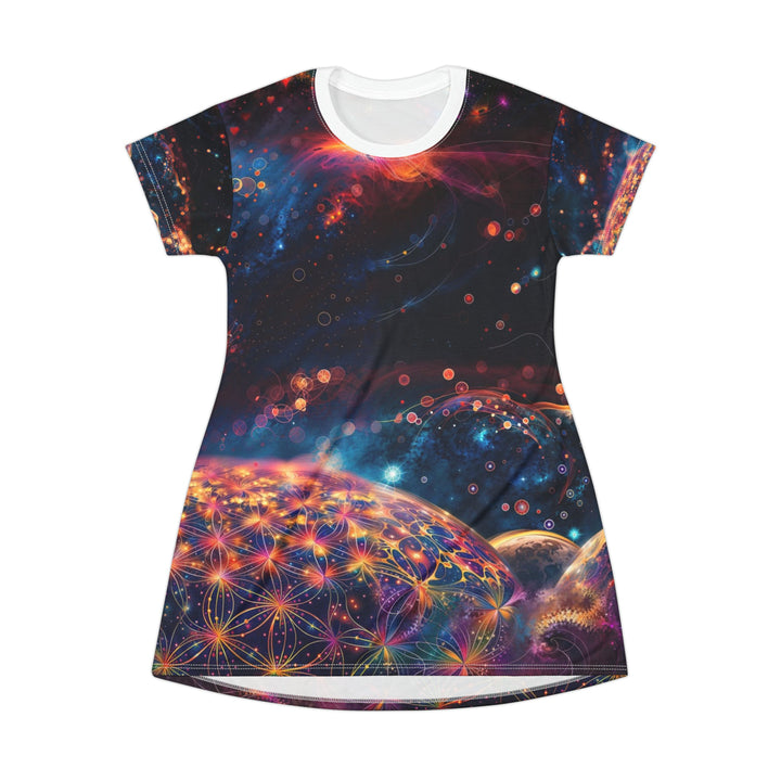 Cosmic Energy Tapestry - T-Shirt Dress - All Over Prints - g(0D·IO) - XS - -