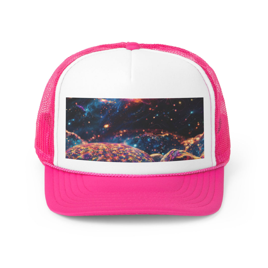 Cosmic Energy Tapestry - Trucker Hat - Hats - g(0D·IO) - Pink - One size -