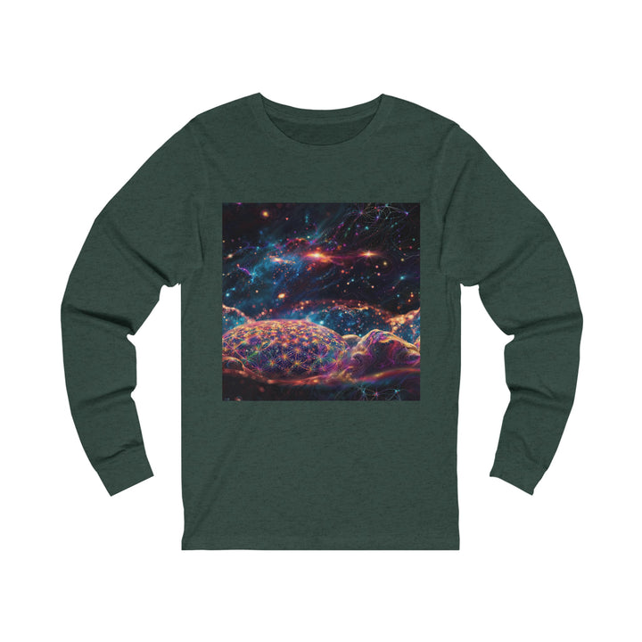 Cosmic Energy Tapestry - Unisex Jersey Long Sleeve Tee - Long-sleeve - g(0D·IO) - S - Heather Forest -