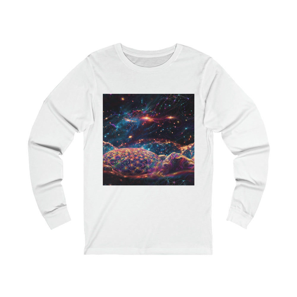 Cosmic Energy Tapestry - Unisex Jersey Long Sleeve Tee - Long-sleeve - g(0D·IO) - S - White -