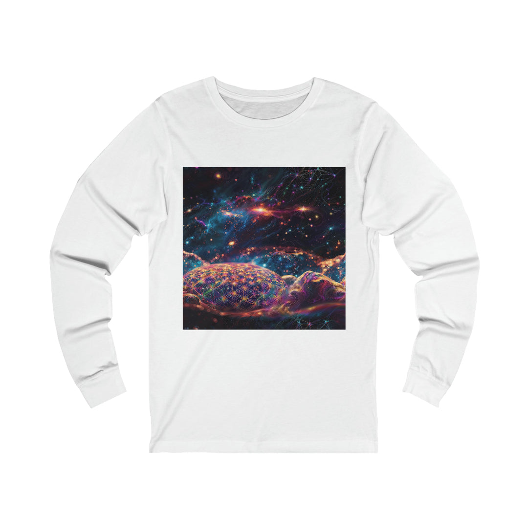 Cosmic Energy Tapestry - Unisex Jersey Long Sleeve Tee - Long-sleeve - g(0D·IO) - S - White -