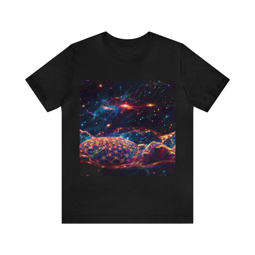 Cosmic Energy Tapestry - Unisex Jersey Short Sleeve Tee - T-Shirt - g(0D·IO) - Black - S -