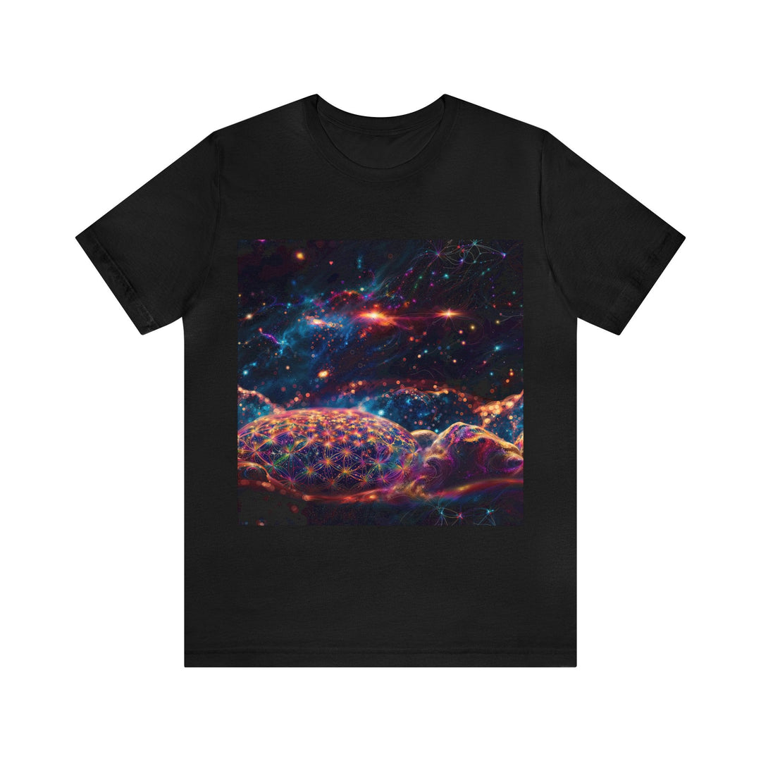 Cosmic Energy Tapestry - Unisex Jersey Short Sleeve Tee - T-Shirt - g(0D·IO) - Black - S -