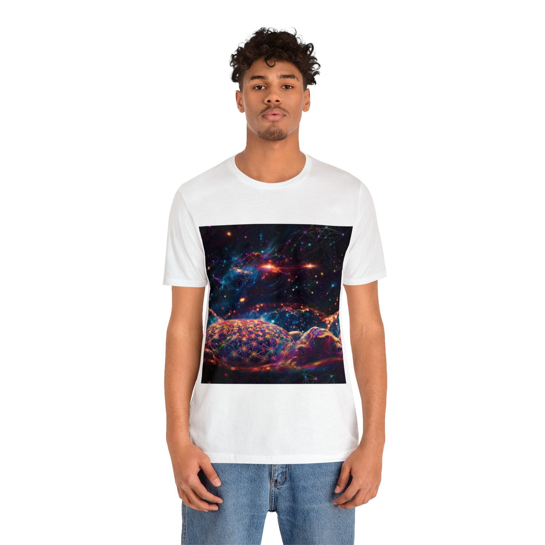 Cosmic Energy Tapestry - Unisex Jersey Short Sleeve Tee - T-Shirt - g(0D·IO) - Black - S -