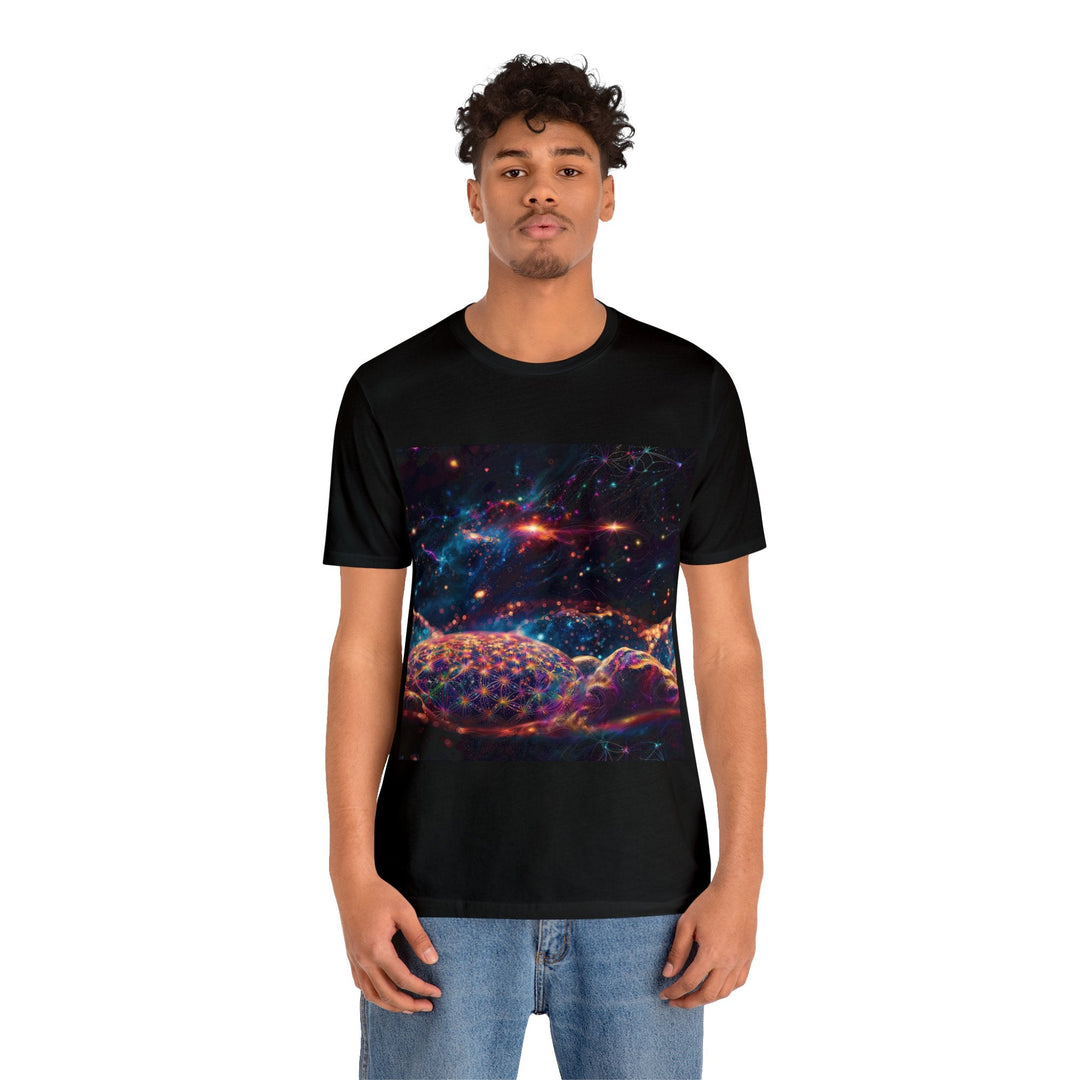 Cosmic Energy Tapestry - Unisex Jersey Short Sleeve Tee - T-Shirt - g(0D·IO) - Black - S -