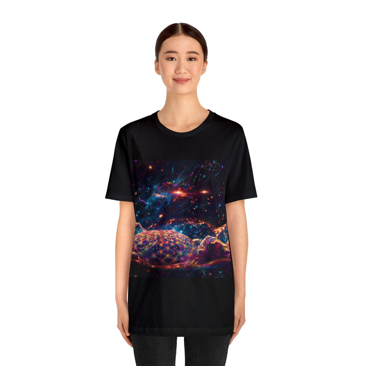 Cosmic Energy Tapestry - Unisex Jersey Short Sleeve Tee - T-Shirt - g(0D·IO) - Black - S -