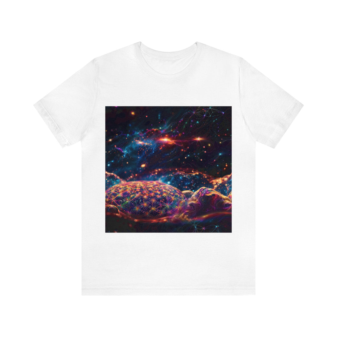 Cosmic Energy Tapestry - Unisex Jersey Short Sleeve Tee - T-Shirt - g(0D·IO) - White - S -