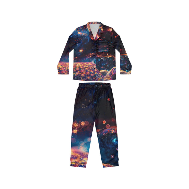 Cosmic Energy Tapestry - Women's Satin Pajamas - All Over Prints - g(0D·IO) - XS/S - Black -