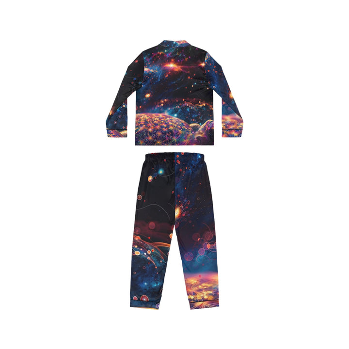 Cosmic Energy Tapestry - Women's Satin Pajamas - All Over Prints - g(0D·IO) - XS/S - Black -