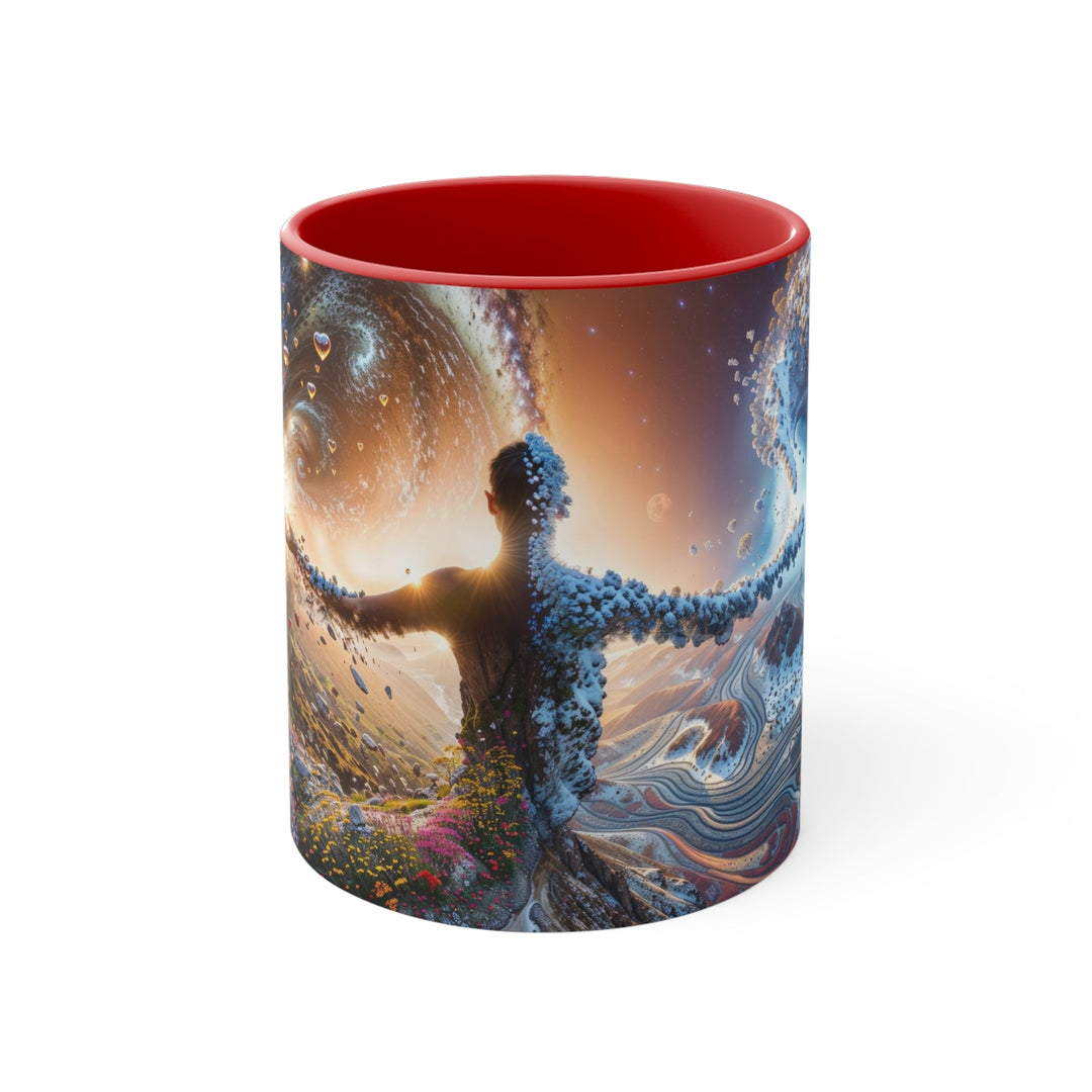 Cosmic Essence Unfurling - Accent Coffee Mug - Mug - g(0D·IO) - Red - 11oz -