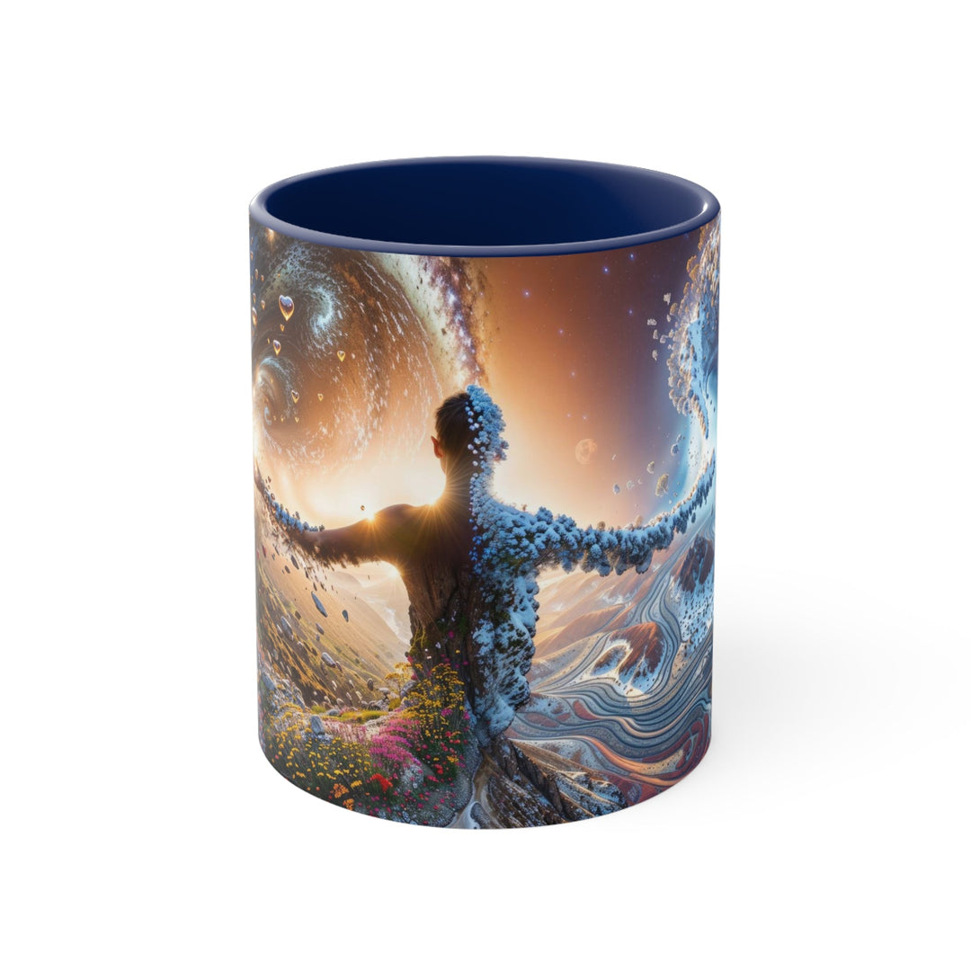 Cosmic Essence Unfurling - Accent Coffee Mug - Mug - g(0D·IO) - Navy - 11oz -