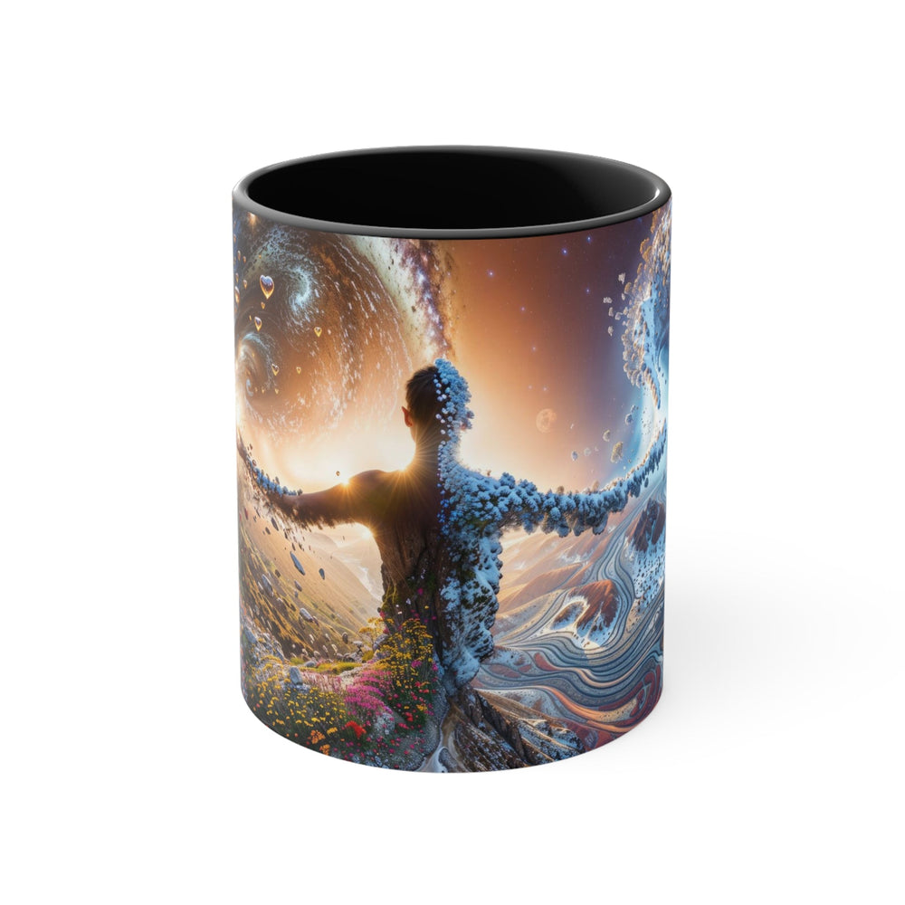 Cosmic Essence Unfurling - Accent Coffee Mug - Mug - g(0D·IO) - Black - 11oz -