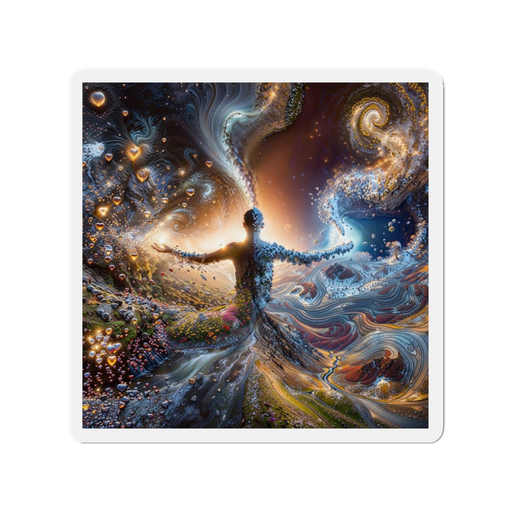 Cosmic Essence Unfurling - Die-cut Magnet - Home Decor - g(0D·IO) - 6 × 6" - Die-Cut - 1 pc