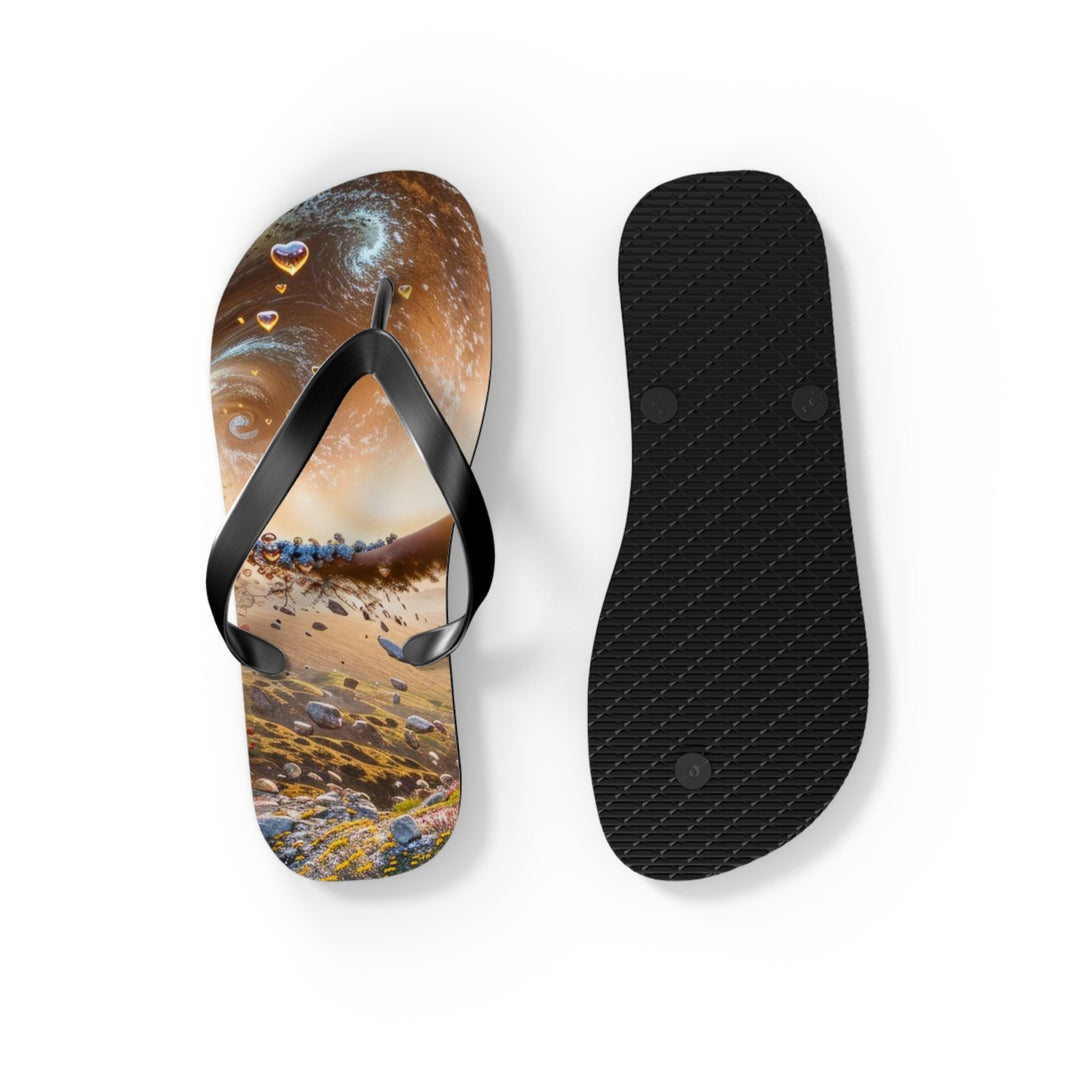 Cosmic Essence Unfurling - Flip Flops - Shoes - g(0D·IO) - XL - Black sole -