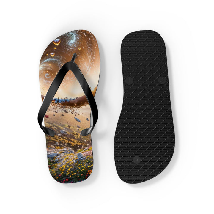 Cosmic Essence Unfurling - Flip Flops - Shoes - g(0D·IO) - XL - Black sole -