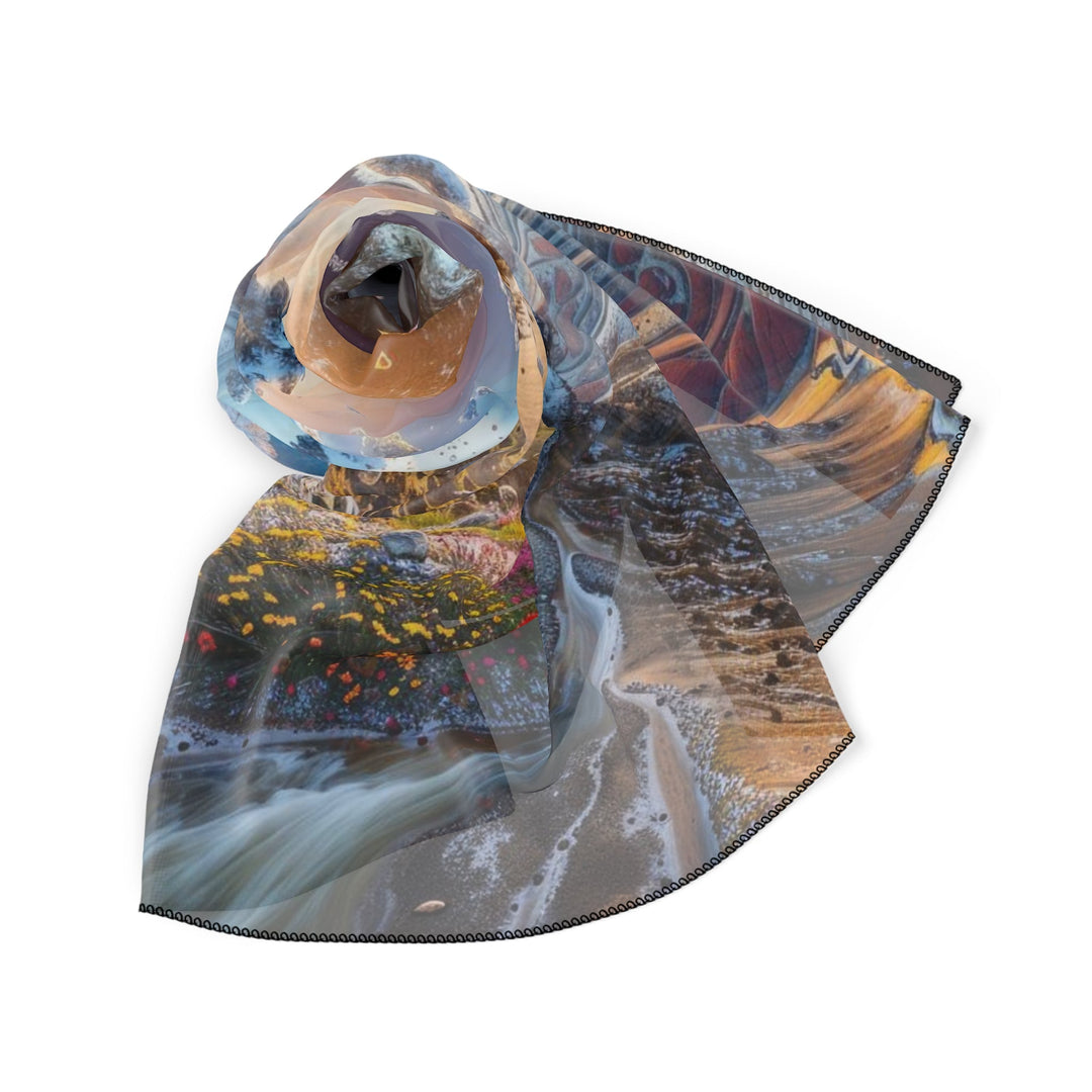 Cosmic Essence Unfurling - Poly Scarf - Accessories - g(0D·IO) - Poly chiffon - 50" × 50" -