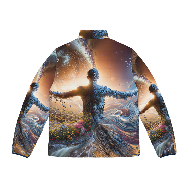 Cosmic Essence Unfurling - Puffer Jacket - All Over Prints - g(0D·IO) - S - Black zipper -