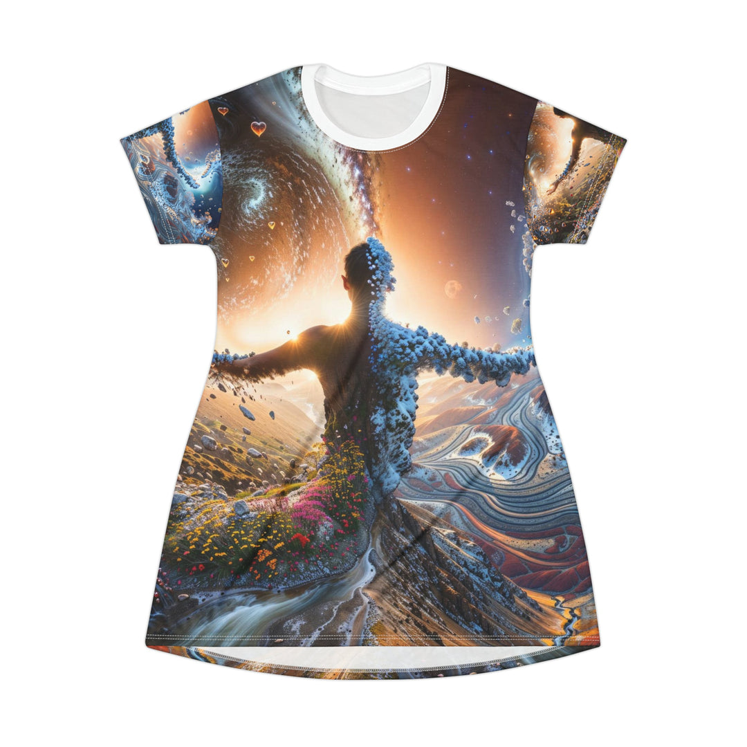 Cosmic Essence Unfurling - T-Shirt Dress - All Over Prints - g(0D·IO) - XS - -