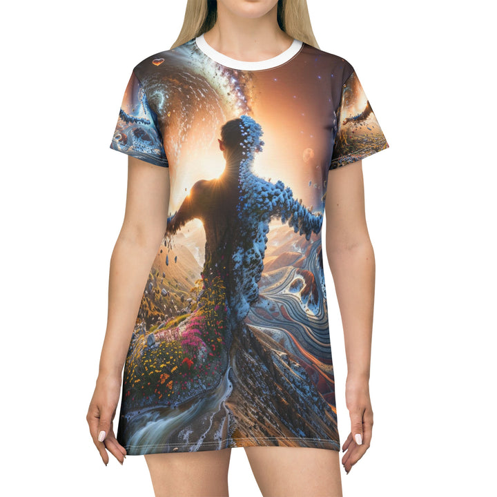 Cosmic Essence Unfurling - T-Shirt Dress - All Over Prints - g(0D·IO) - XS - -