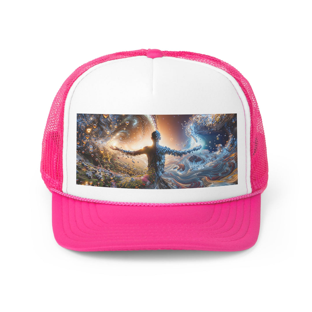 Cosmic Essence Unfurling - Trucker Hat - Hats - g(0D·IO) - Pink - One size -