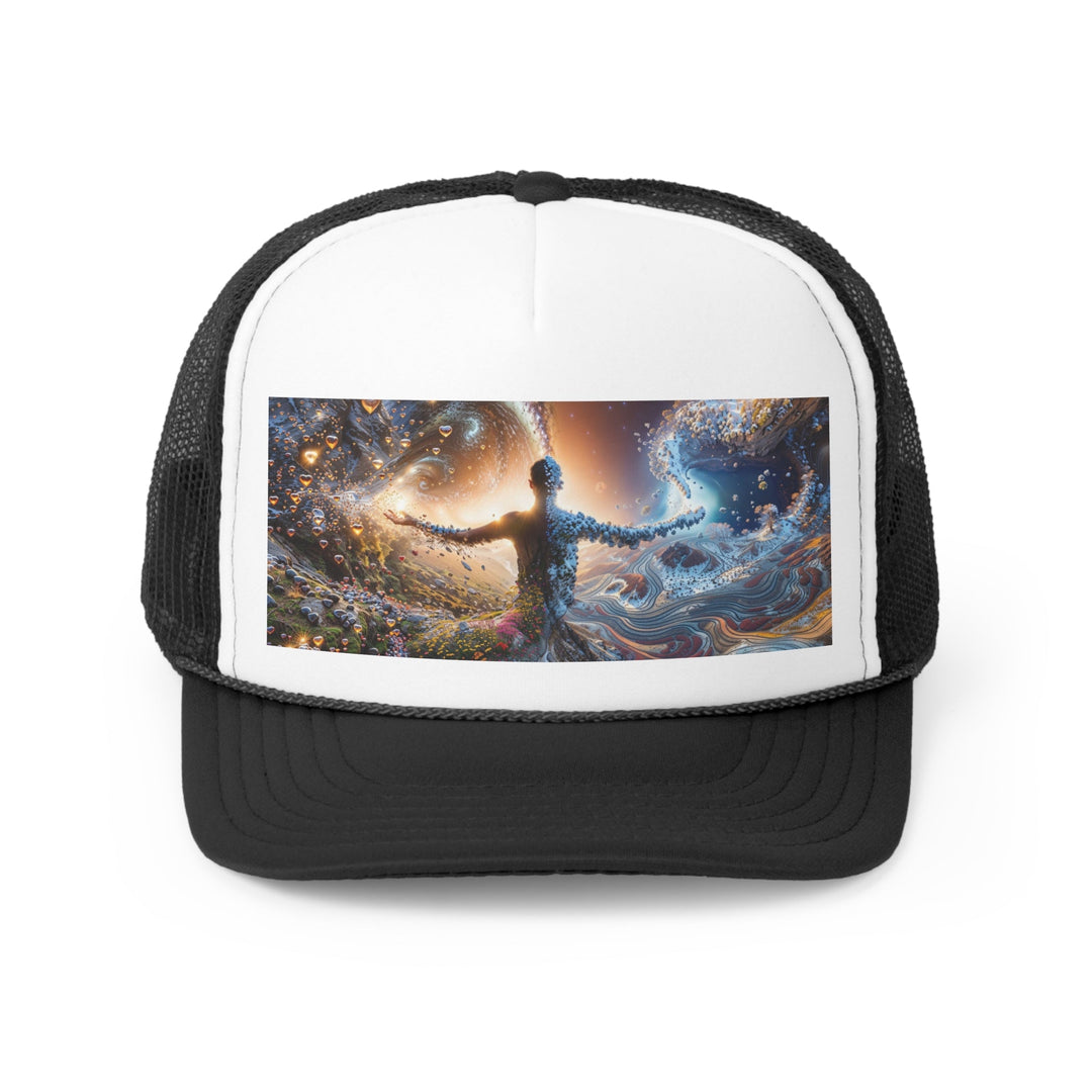 Cosmic Essence Unfurling - Trucker Hat - Hats - g(0D·IO) - Black - One size -