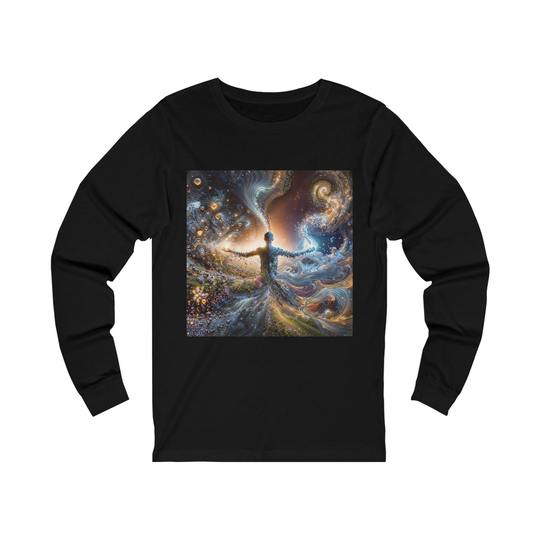 Cosmic Essence Unfurling - Unisex Jersey Long Sleeve Tee - Long-sleeve - g(0D·IO) - S - Black -