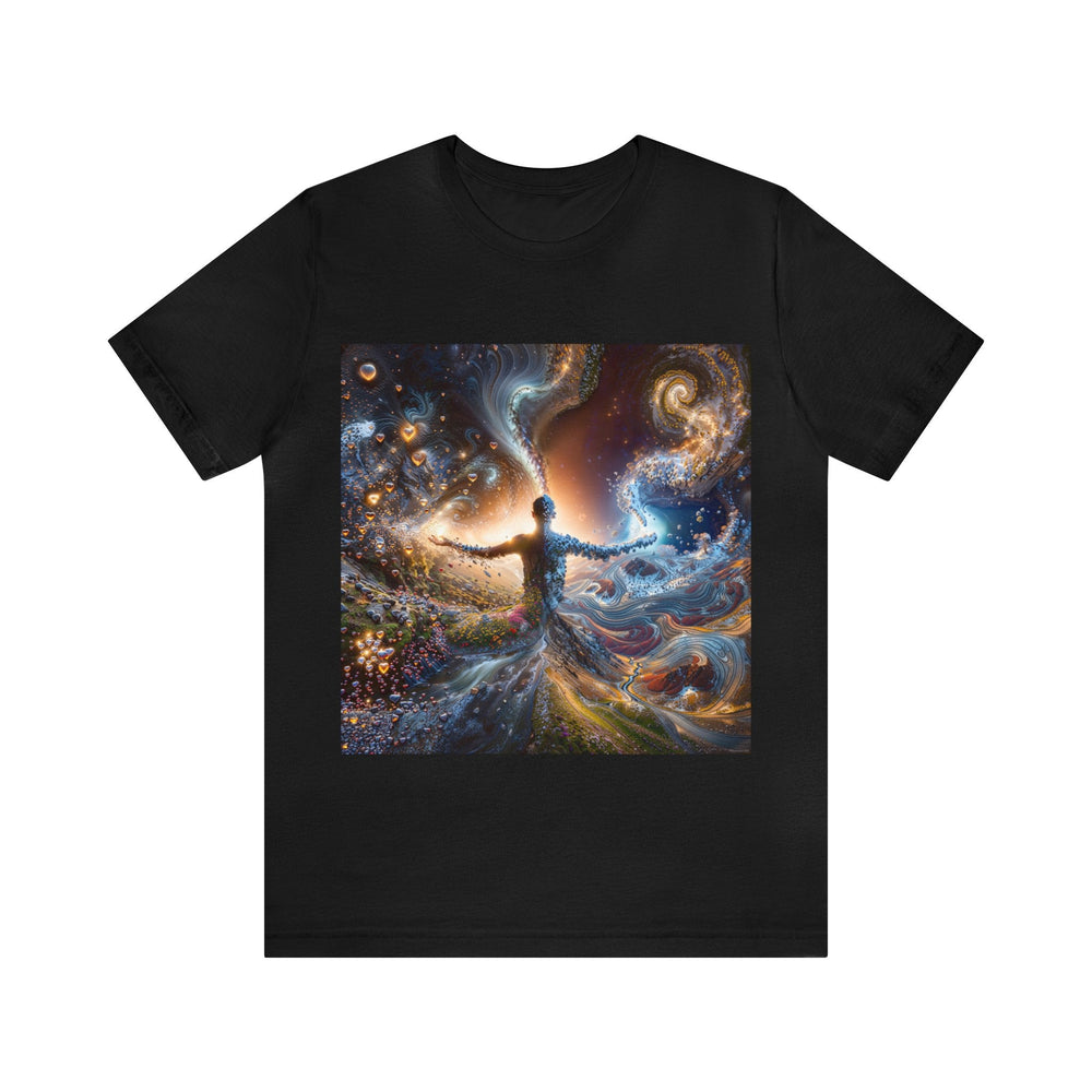 Cosmic Essence Unfurling - Unisex Jersey Short Sleeve Tee - T-Shirt - g(0D·IO) - Black - S -