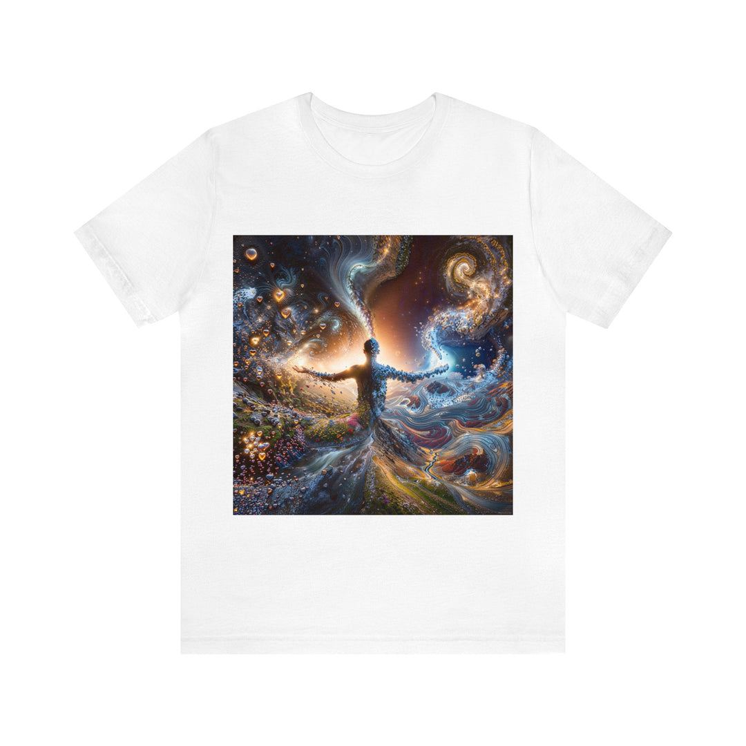 Cosmic Essence Unfurling - Unisex Jersey Short Sleeve Tee - T-Shirt - g(0D·IO) - White - S -