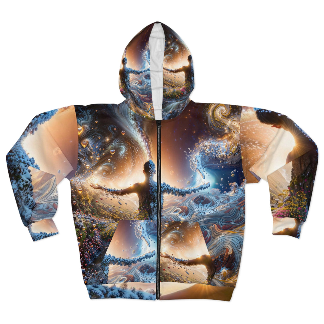 Cosmic Essence Unfurling - Unisex Zip Hoodie - All Over Prints - g(0D·IO) - XS - -