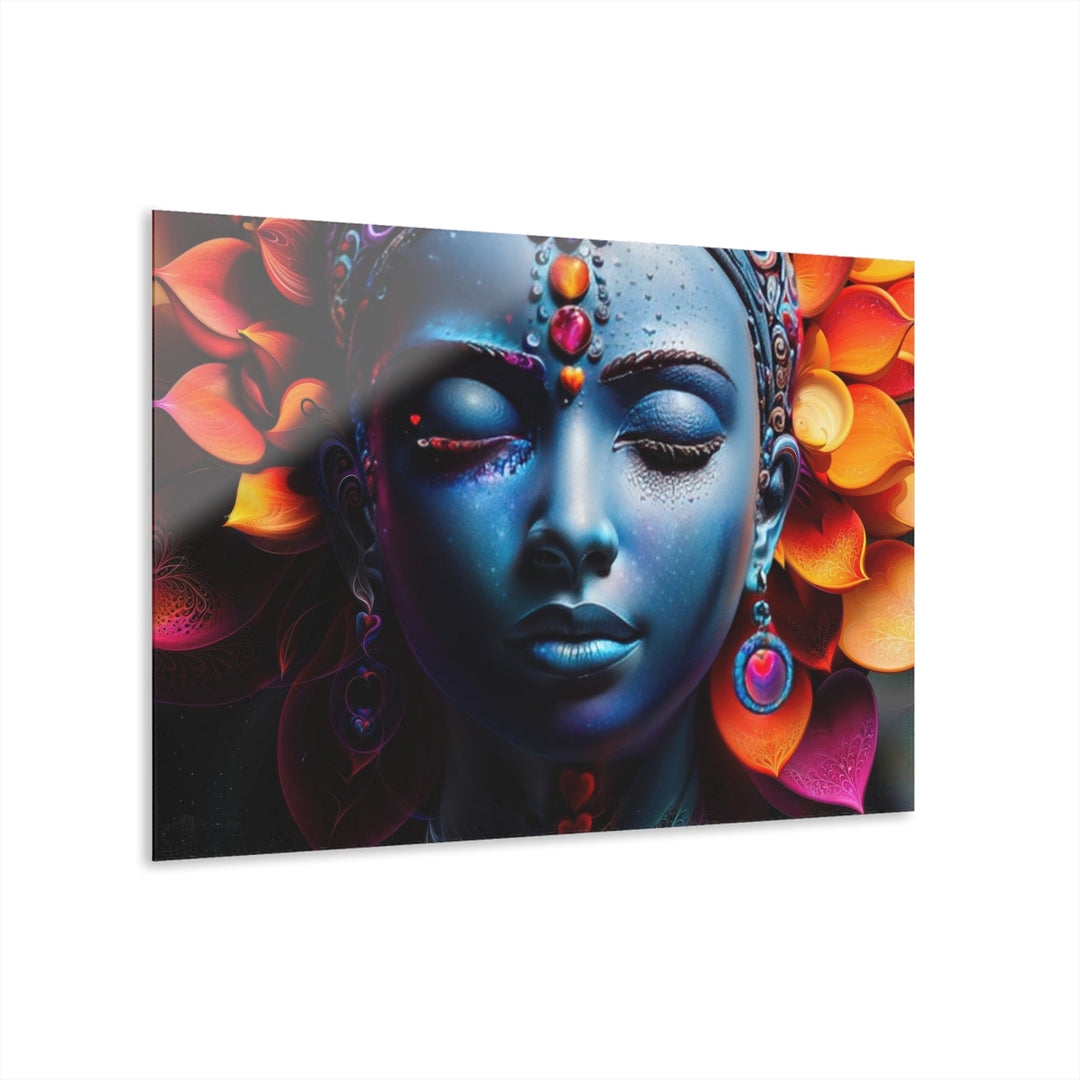 Cosmic Floral Deity - Acrylic Prints (French Cleat Hanging) - Home Decor - g(0D·IO) - 36" x 24" (Horizontal) - 0.25'' -