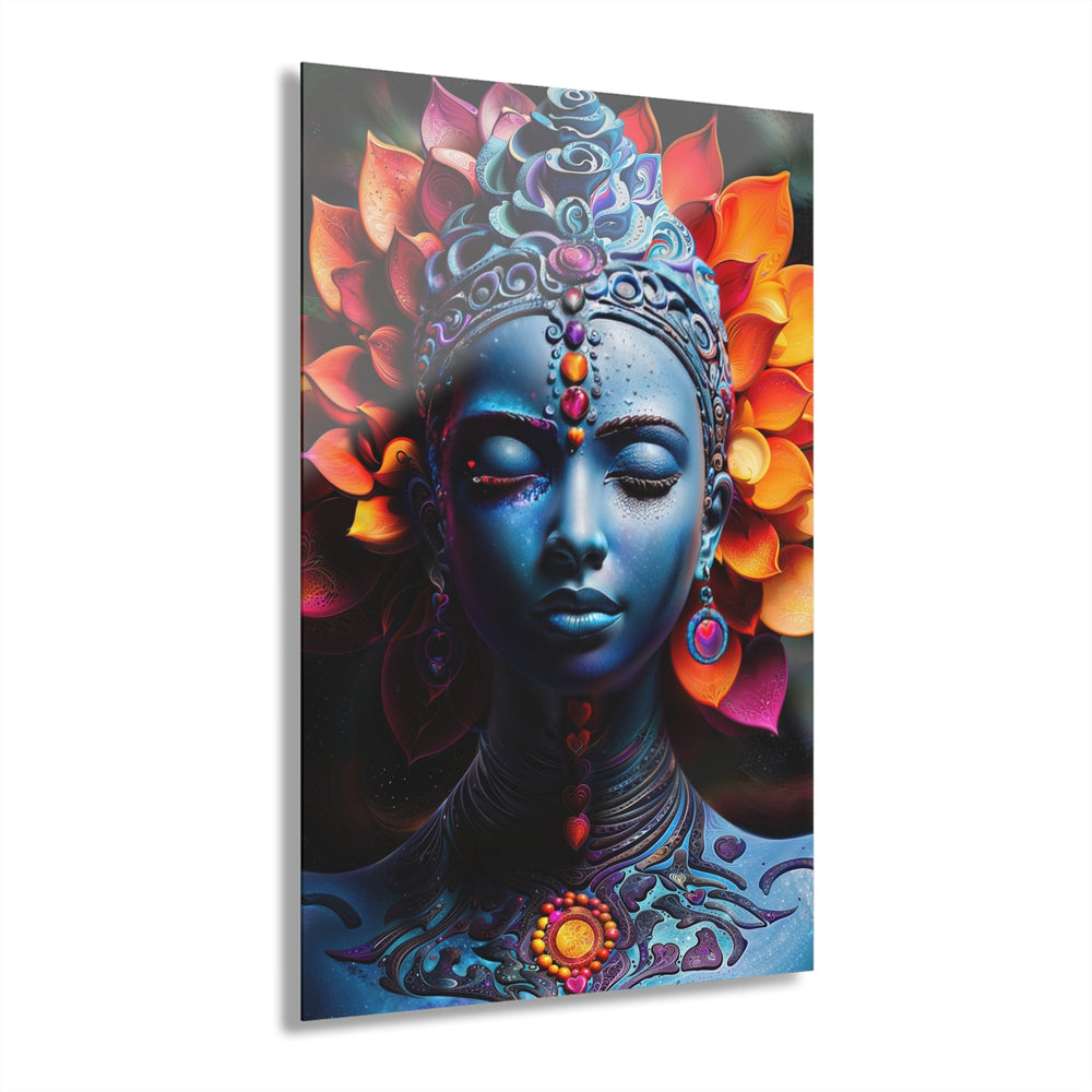 Cosmic Floral Deity - Acrylic Prints (French Cleat Hanging) - Home Decor - g(0D·IO) - 24" x 36" (Vertical) - 0.25'' -