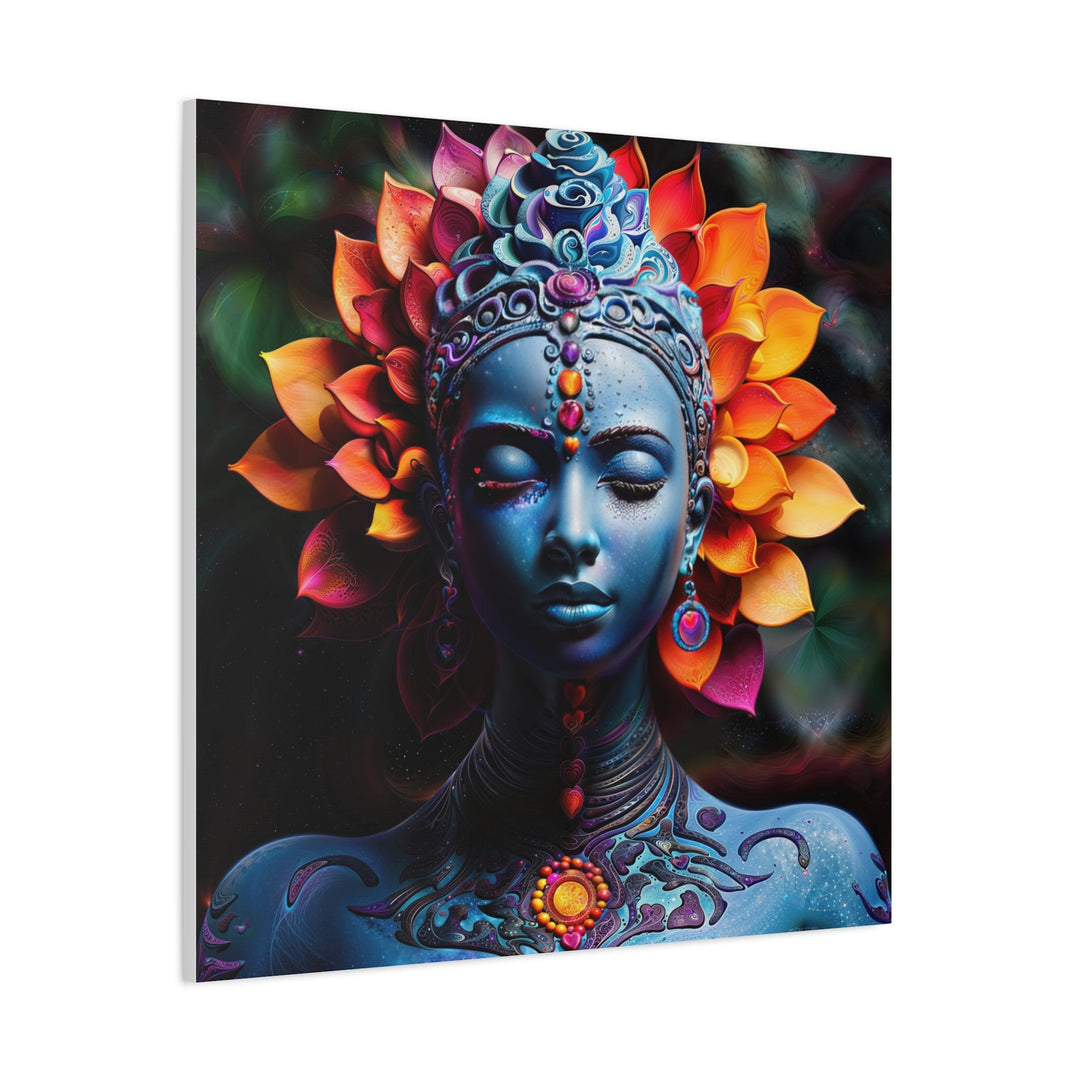 Cosmic Floral Deity - Matte Canvas Print 1.25" - Canvas - g(0D·IO) - 36" x 36" - 1.25" -