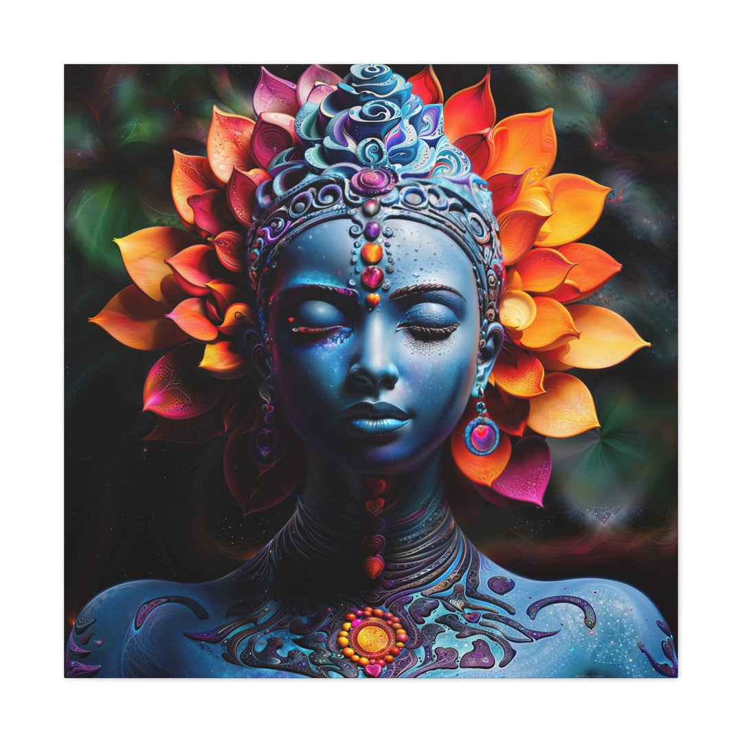 Cosmic Floral Deity - Matte Canvas Print 1.25" - Canvas - g(0D·IO) - 36" x 36" - 1.25" -