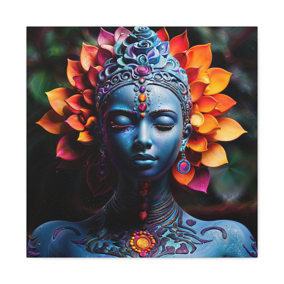 Cosmic Floral Deity - Matte Canvas Print 1.25" - Canvas - g(0D·IO) - 24″ x 24″ - 1.25" -