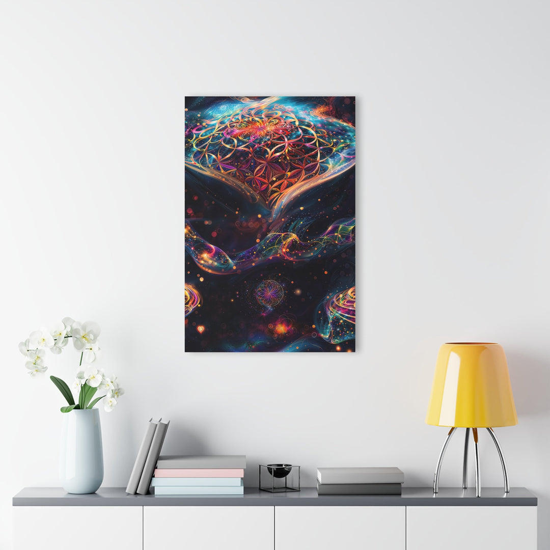 Cosmic Floral Mandala - Acrylic Prints (French Cleat Hanging) - Home Decor - g(0D·IO) - 24" x 36" (Vertical) - 0.25'' -