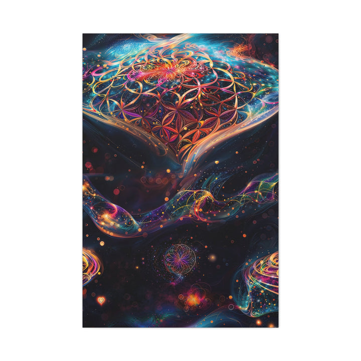 Cosmic Floral Mandala - Matte Canvas Print 1.25" - Canvas - g(0D·IO) - 32″ x 48″ (Vertical) - 1.25" -