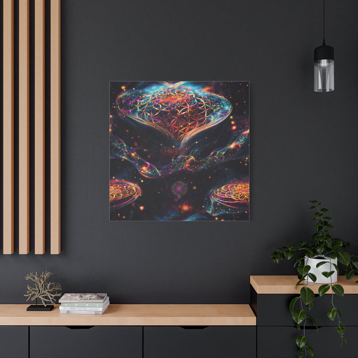 Cosmic Floral Mandala - Matte Canvas Print 1.25" - Canvas - g(0D·IO) - 36" x 36" - 1.25" -