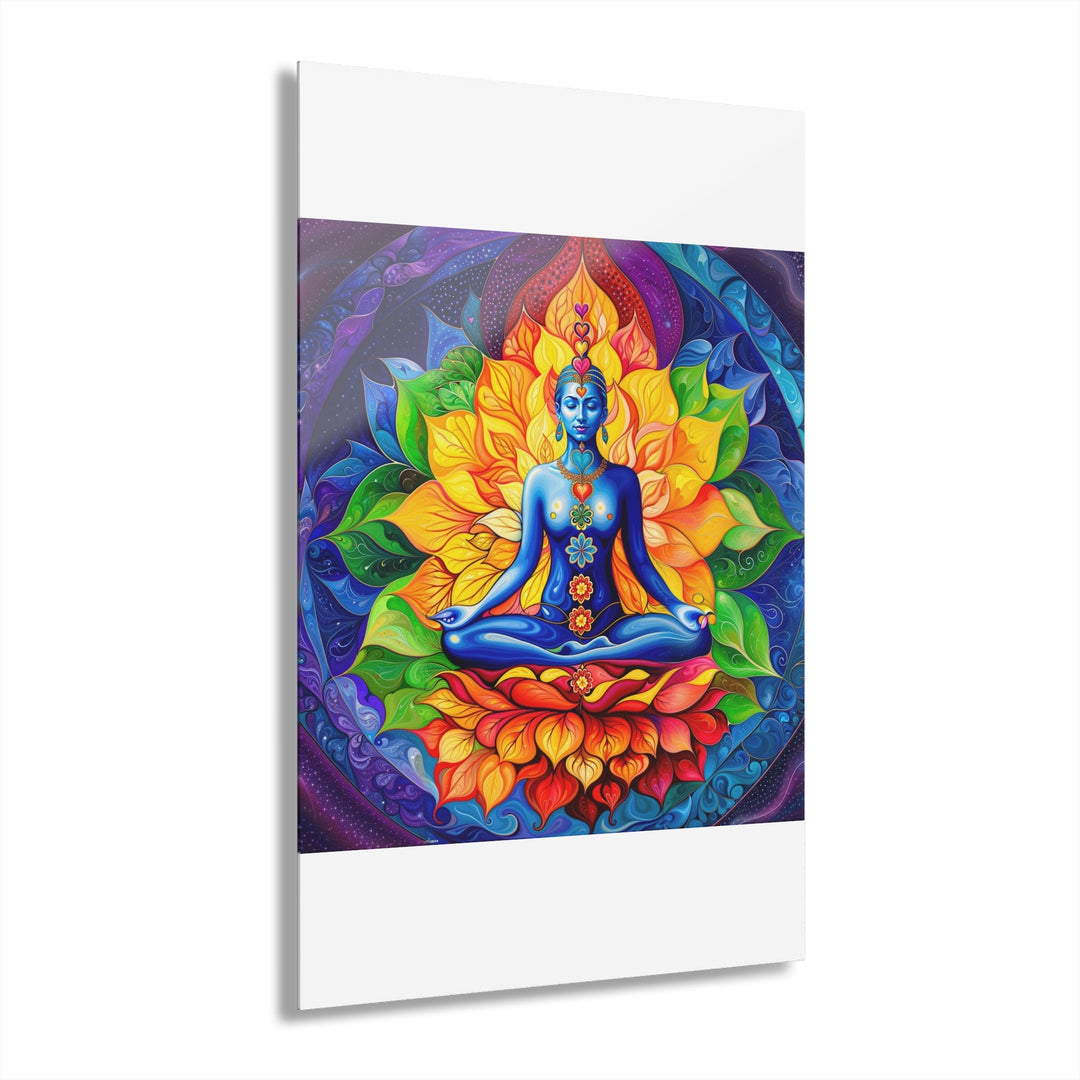 Cosmic Floral Meditation - Acrylic Prints (French Cleat Hanging) - Home Decor - g(0D·IO) - 24" x 36" (Vertical) - 0.25'' -